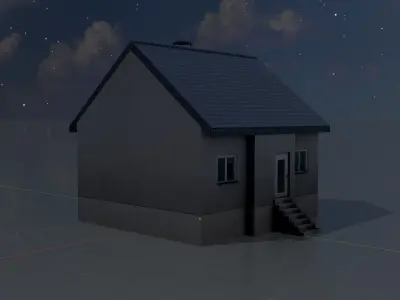 Modern single-family house version 5 R Low-poly 3D model