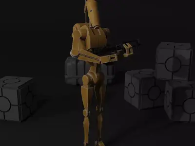 Clone wars style B1 Battle Droid Low-poly 3D model