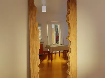 Floor mirror in a frame of elm sleb for interior 3D model