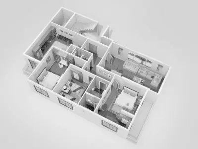 3D Floor plan-Interior plan 3D model
