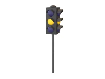 Traffic Light v2 007 Low-poly 3D model