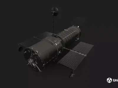 Hubble Satelite Low-poly 3D model