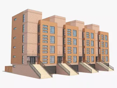 Modern Townhouse Building 1 3D model