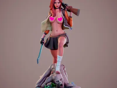 Zombie attack - C - Destruction 3D print model