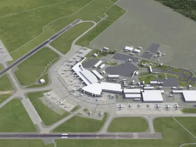 Buenos Aires - Ezeiza Airport - EZE Low-poly 3D model