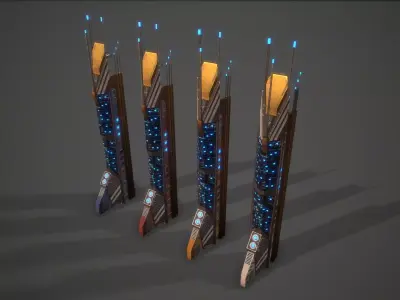 Sci-Fi Building-03 Low-poly 3D model