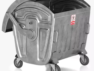 Street Garbage Bin Low-poly 3D model