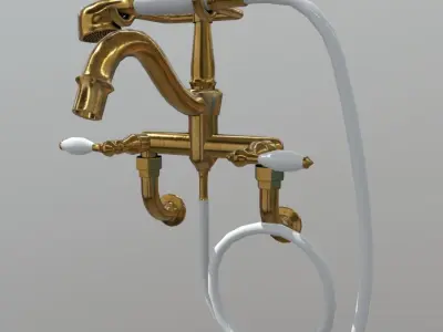 Bath Faucet Low-poly 3D model