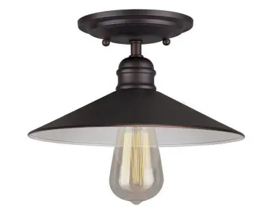 Crewe Light Simple Cone Semi Flush Mount  -  2 Colour 3D model