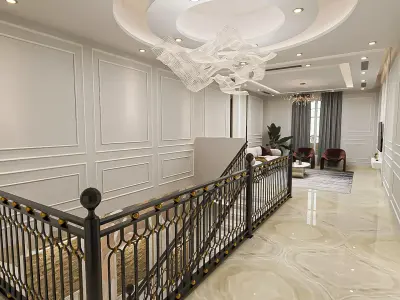 hall living room and small gym 3D model