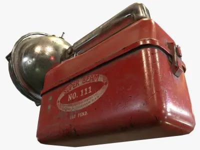 Retro Flashlight Vintage Game Ready PBR Textures  Low-poly 3D model