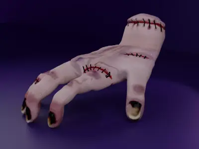 Rigged Thing Hand- PBR Skin with SSS- Game ready Horror Asset 3D model