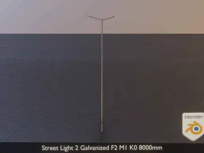 Street Light 2 Galvanized F2 M1 K0 8000mm Low-poly 3D model