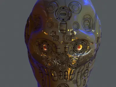 Gas mask helmet 3d model scifi Low-poly Low-poly 3D model  Low-poly 3D model
