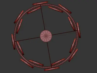 TRACY chandelier with gold and circles 3D model