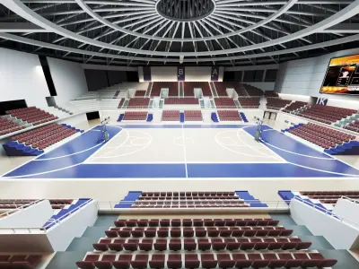  Basketball Arena Stadium 3D model Low-poly 3D model