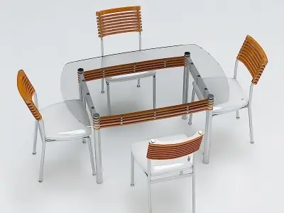 Chair and Table Set 3D model