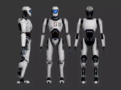 3D model of a humanoid robot Low-poly 3D model