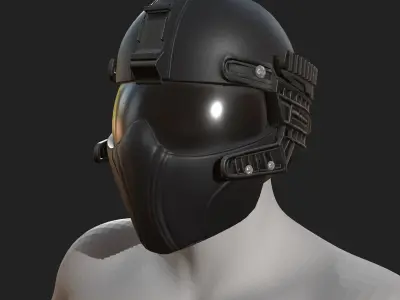 Helmet scifi fantasy human futuristic technology  Low-poly 3D model