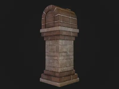Brick Mailbox Low-poly 3D model