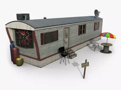 Mobile Home Game Ready Low-poly 3D model