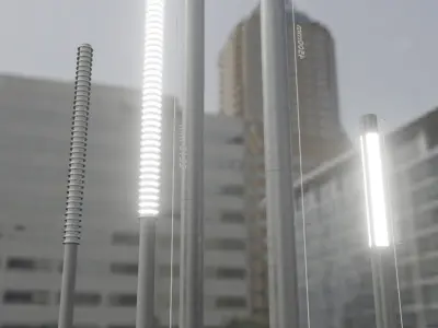 Outdoor Light Stele Type LU M O Gray Low-poly 3D model