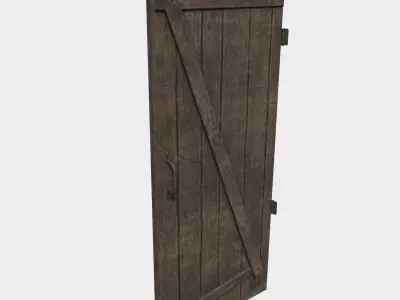 Medieval door and window Low-poly 3D model