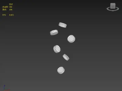 Hand drawn gold coins Low-poly 3D model
