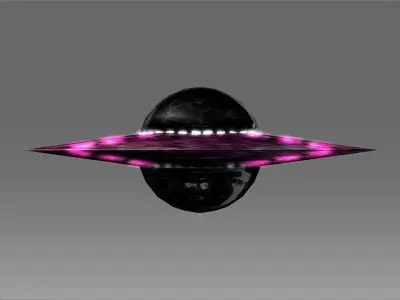 A UFO spaceship with lights Low-poly 3D model