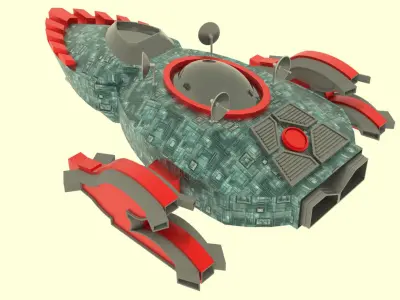 Mig - 800 Spaceship  Low-poly 3D model