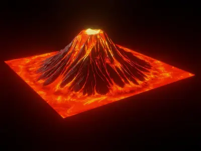 Lava Volcano Mountain 3D model