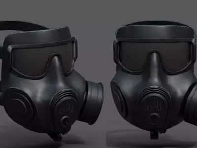 Gas mask helmet scifi protection space millitary fantasy human  Low-poly 3D model