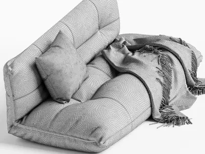 Flip Floor Sleeper Sofa West Elm 3D model