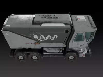 Sci-fi Truck game ready Low-poly 3D model