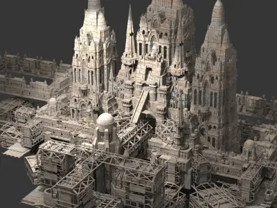 Oasis of Hatshepsut Inspired city 3D model