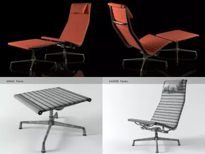 Eames Aluminium Chair 121 3D model