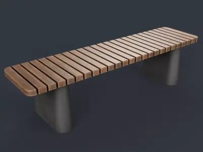 Modern Outdoor Bench 47 PBR Game Ready Low-poly 3D model