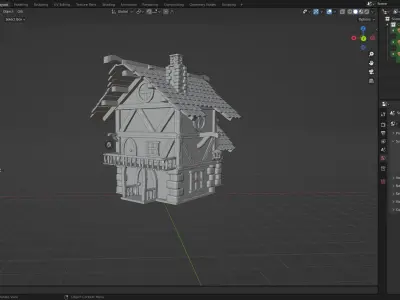medieval fantasy house  Low-poly 3D model