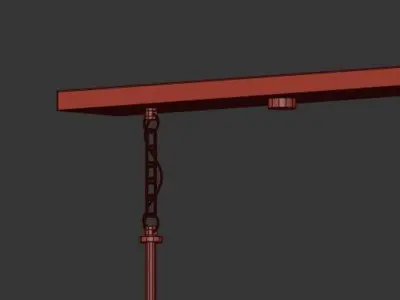 MODERN HEXAGON LINEAR CHANDELIER 3D model