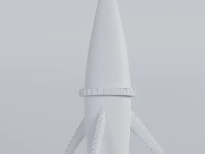 Thunderbird 3 space rocket with two propellers 3D model