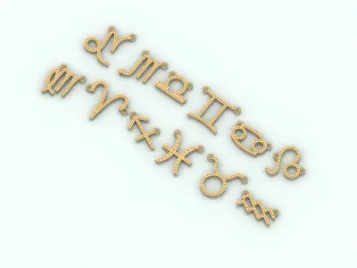 Zodiac Symbol pendant 3D print model  3D print model