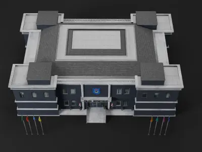 Police and Security Building Pack Low-poly 3D model