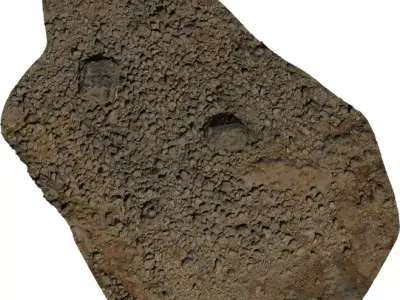 Photorealistic Rocky Ground Patch  Low-poly 3D model