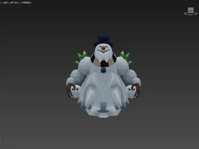 snowman Low-poly 3D model