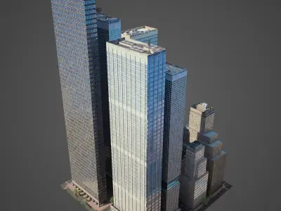 Realistic City District H2-C8 3D model