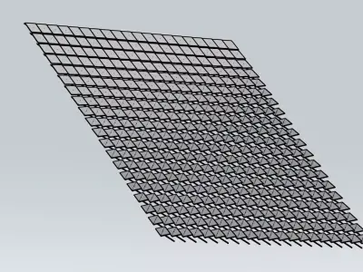 Parametric architectural mesh wall grid 3D model
