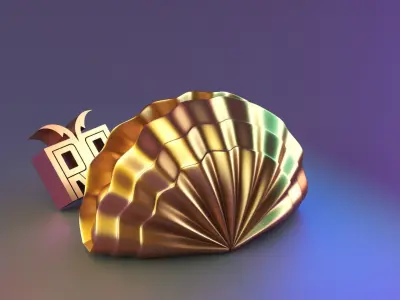 shell candle with many pearls 3D print model