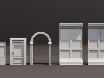 Old Mansion Modular Interior Low-poly 3D model