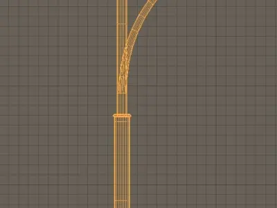 Street lamp curved modern design 3D model