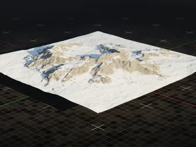 Tundra Mountain Terrain 4 3D model